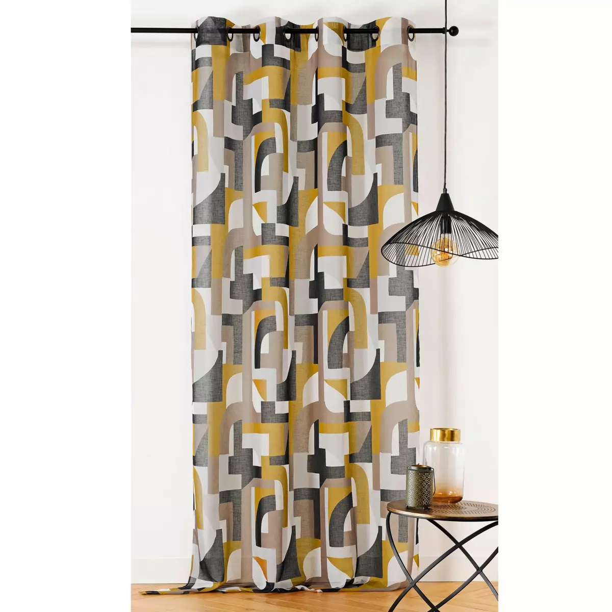 Tenda trasparente (145 x 280 cm) Antik Giallo senape 1