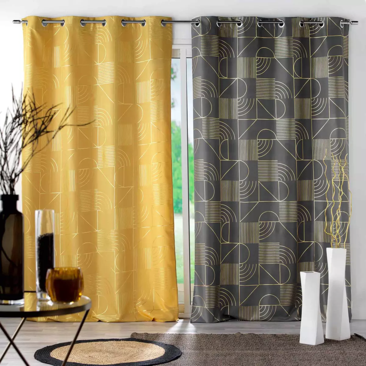 Rideau (140 x 260 cm) Lineor Jaune 2