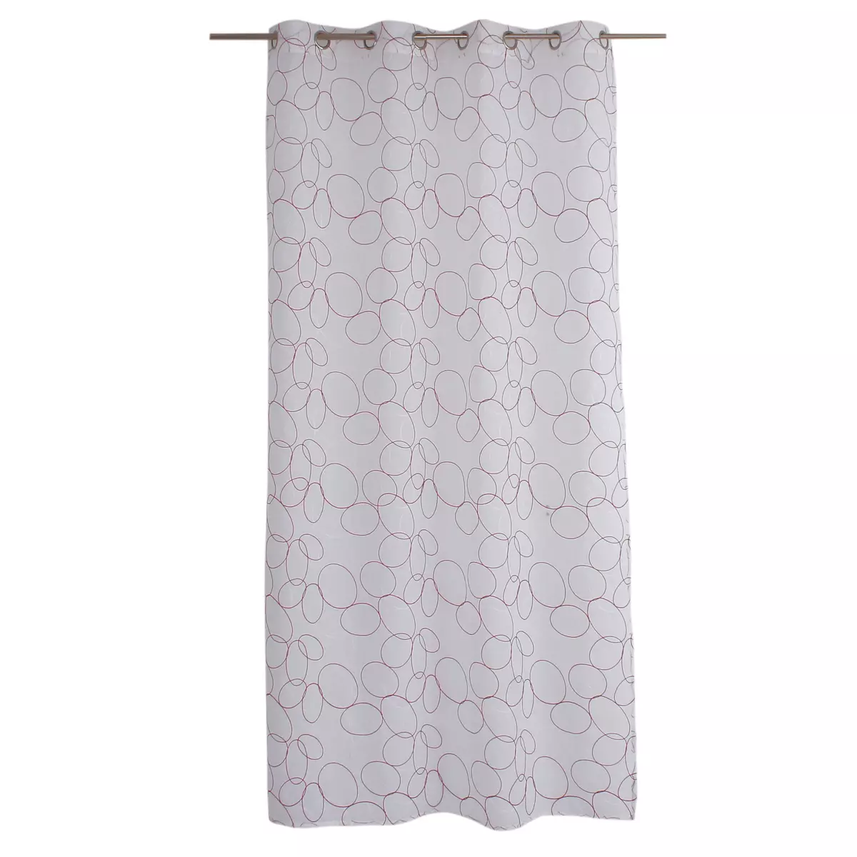 Voilage brodé (140 x 240 cm) Galet Bordeaux 4