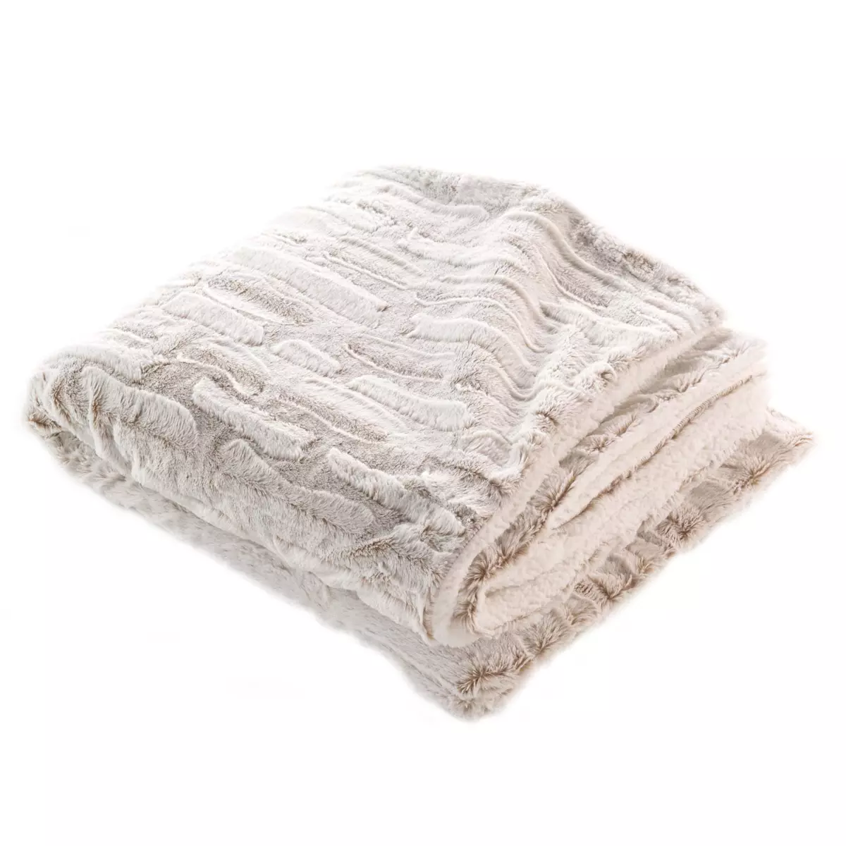 Kunstfelldecke (220 cm) Lynx Beige