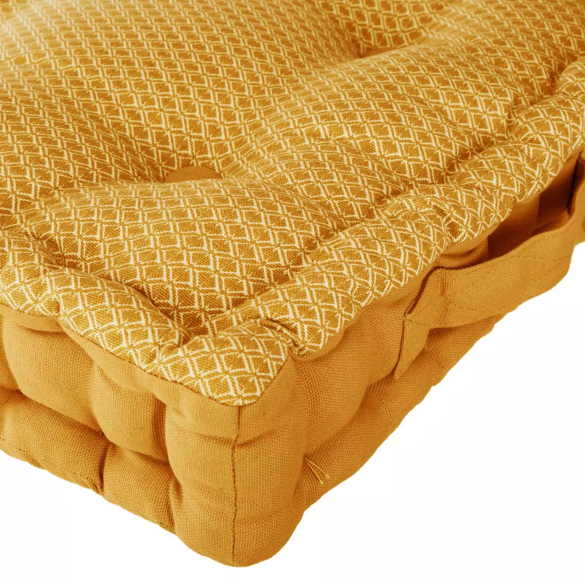 Coussin de sol carré (40 cm) Otto Jaune ocre 3