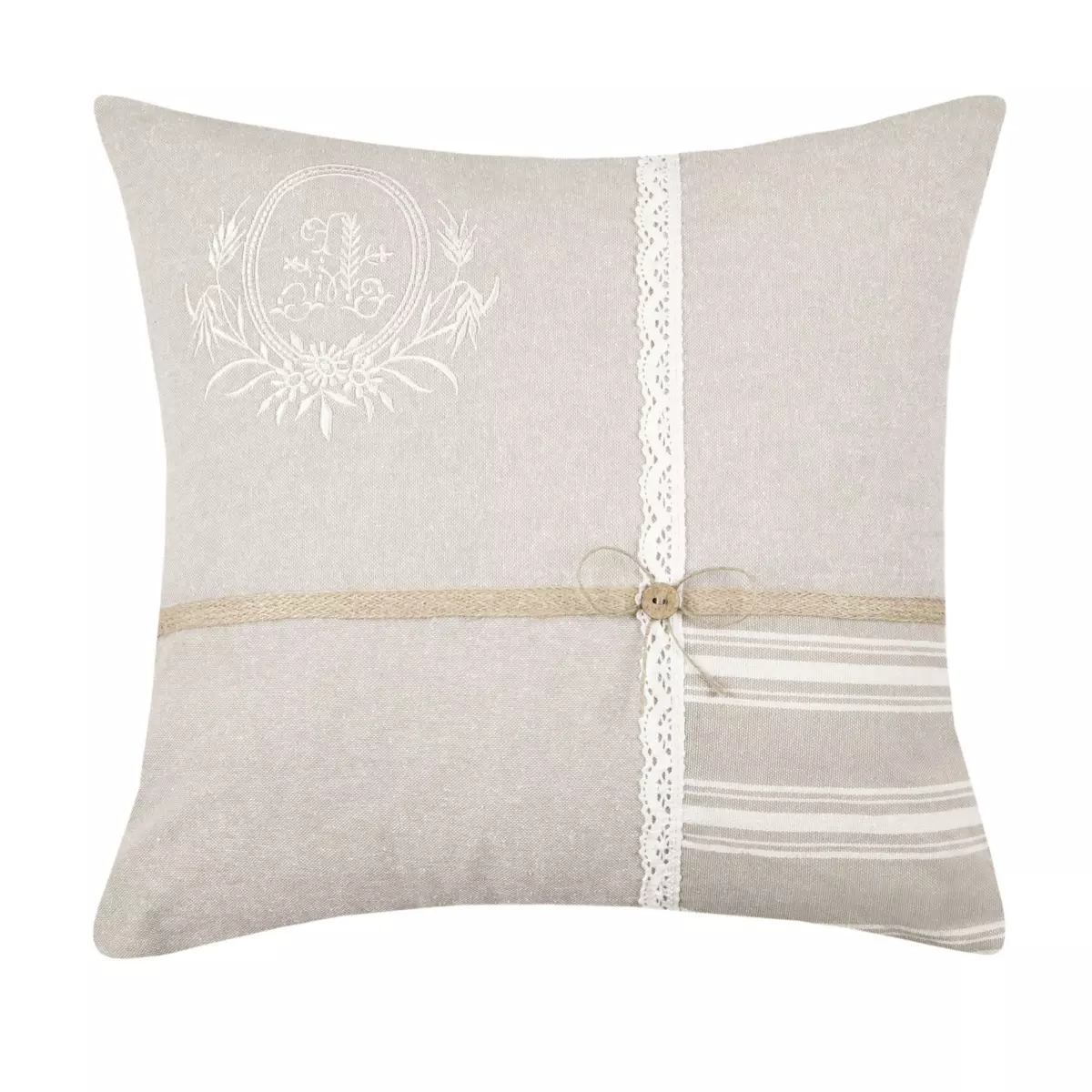 Coussin carré (40 cm) Adelaïde Beige 3