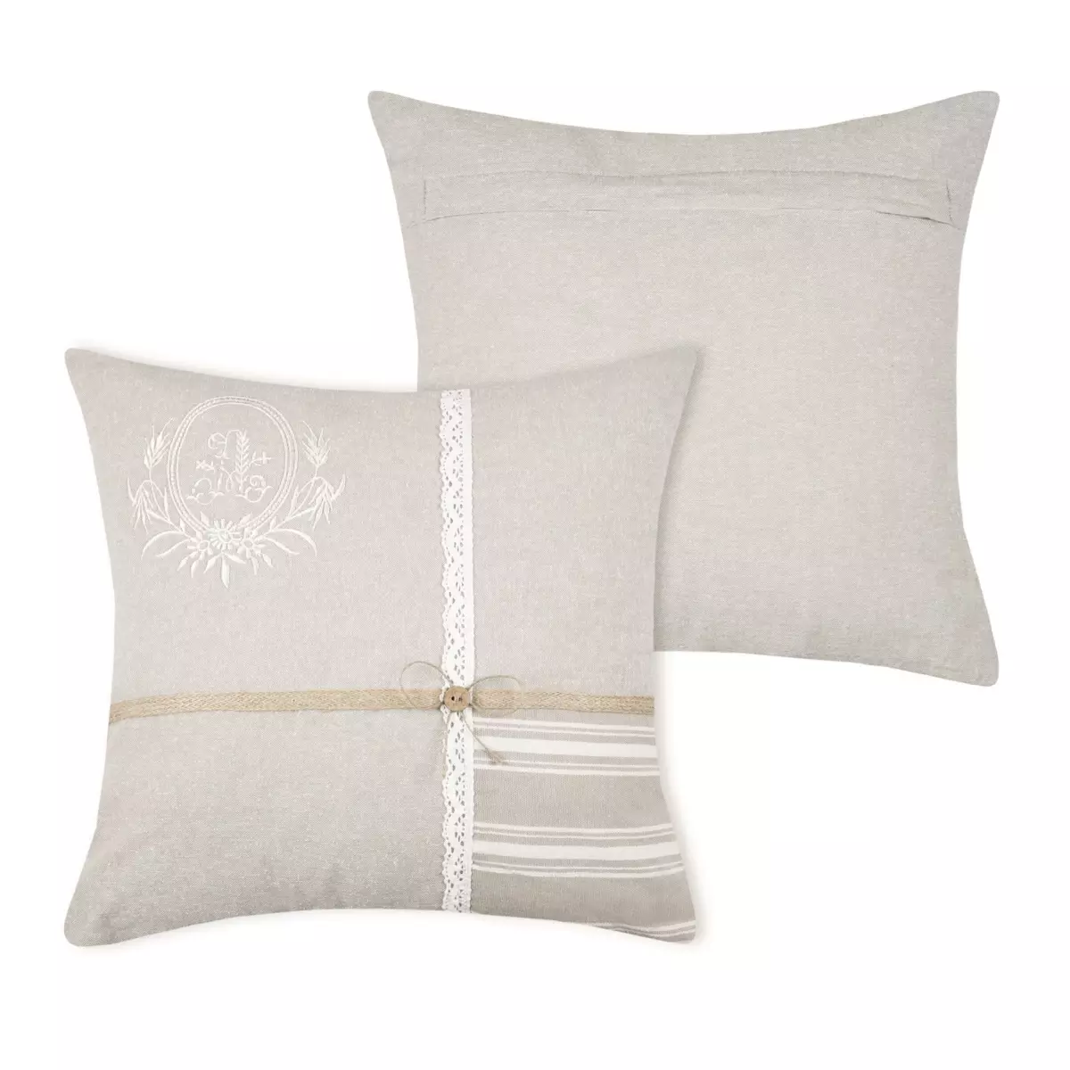 Coussin carré (40 cm) Adelaïde Beige 4
