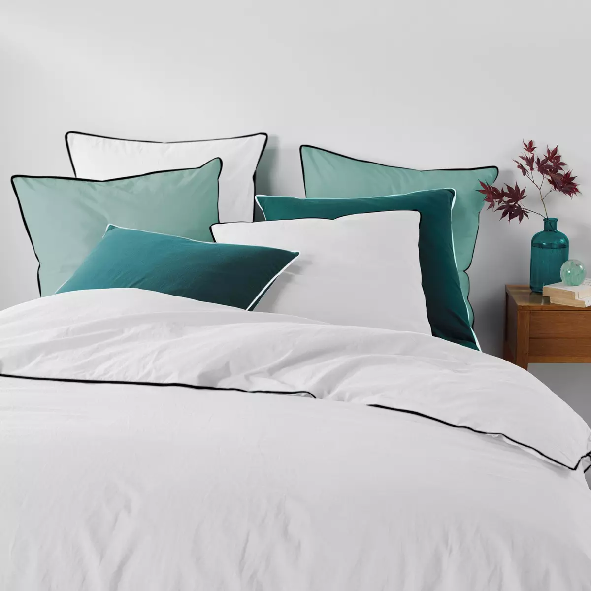 Bettwäsche aus gewaschener Baumwolle (240 cm) Linette Weiß 2