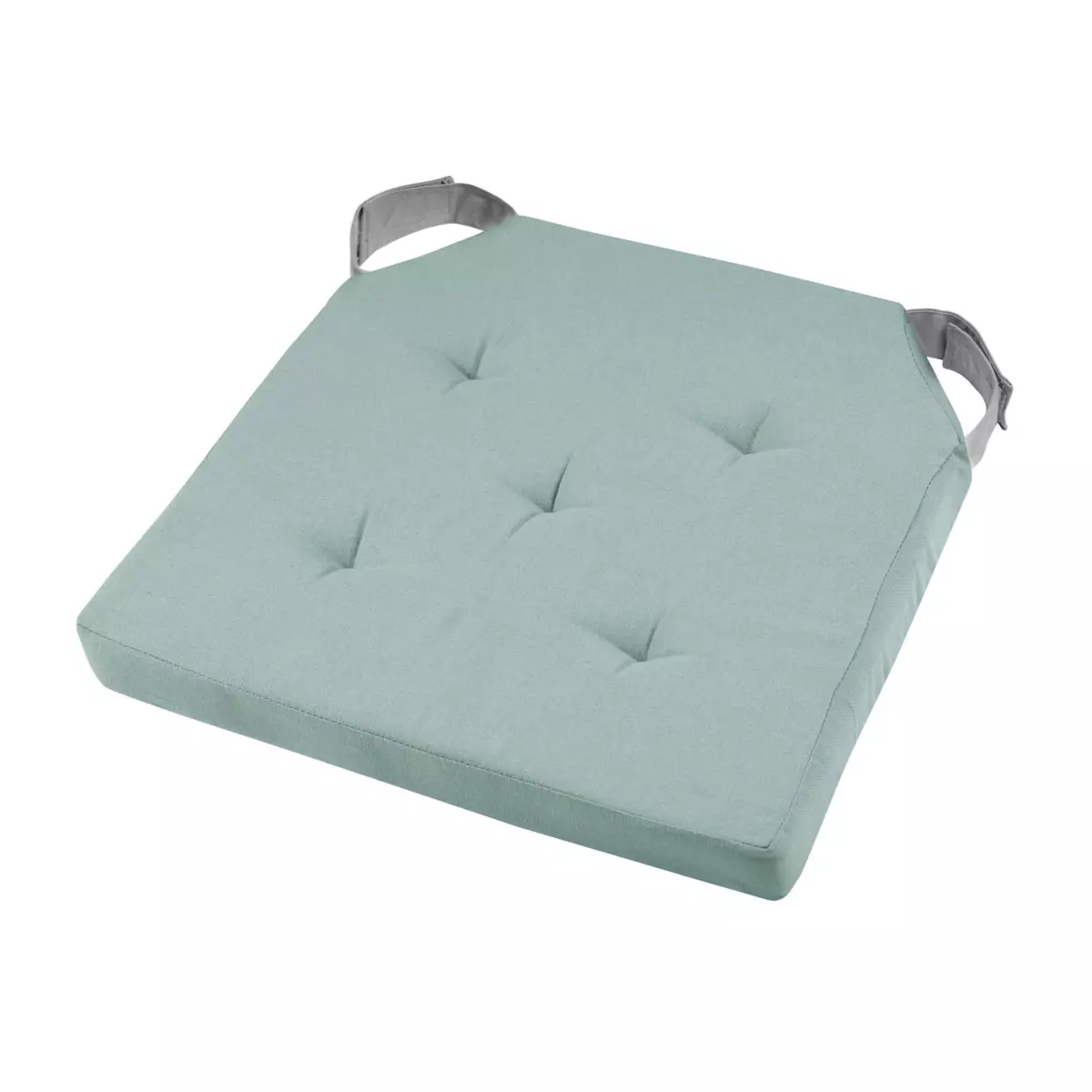 Galette de chaise scratch carrée Duo Vert jade 1