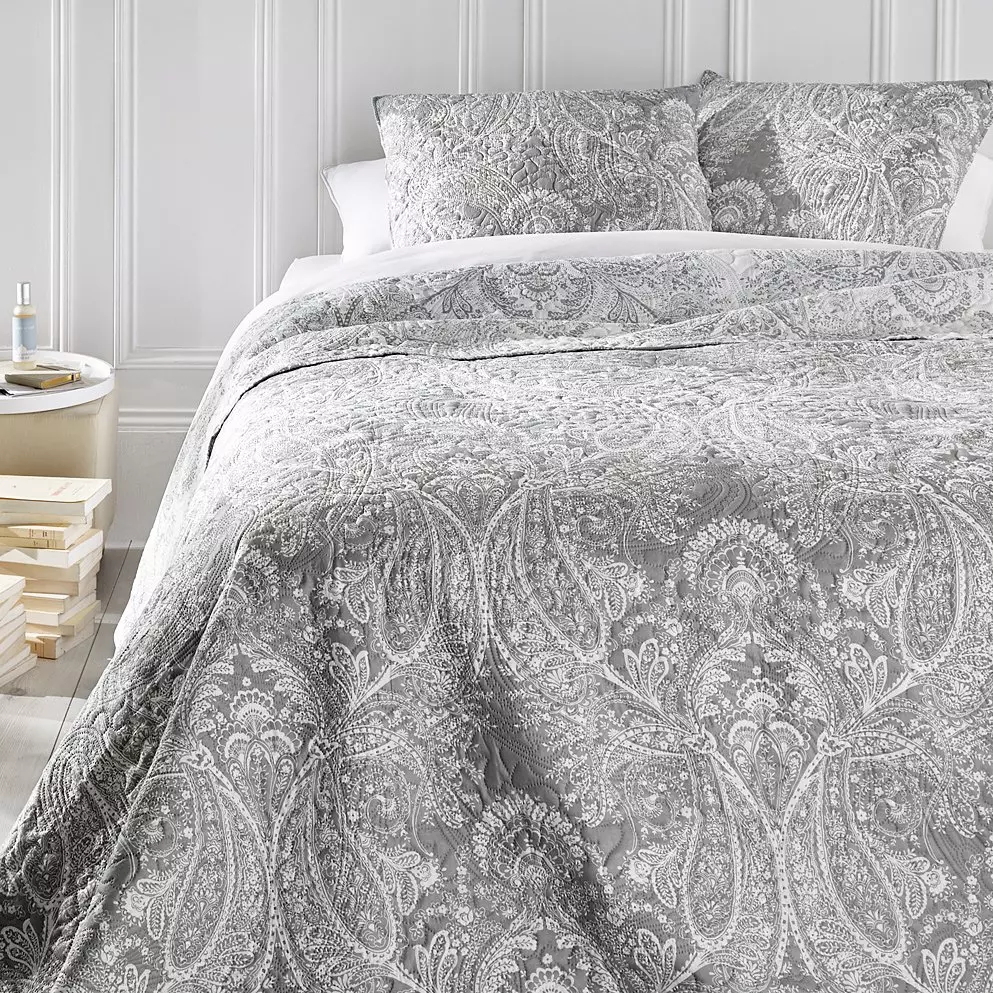 Bedsprei en kussenslopen (240 x 260 cm) Marie Lichtgrijs 1
