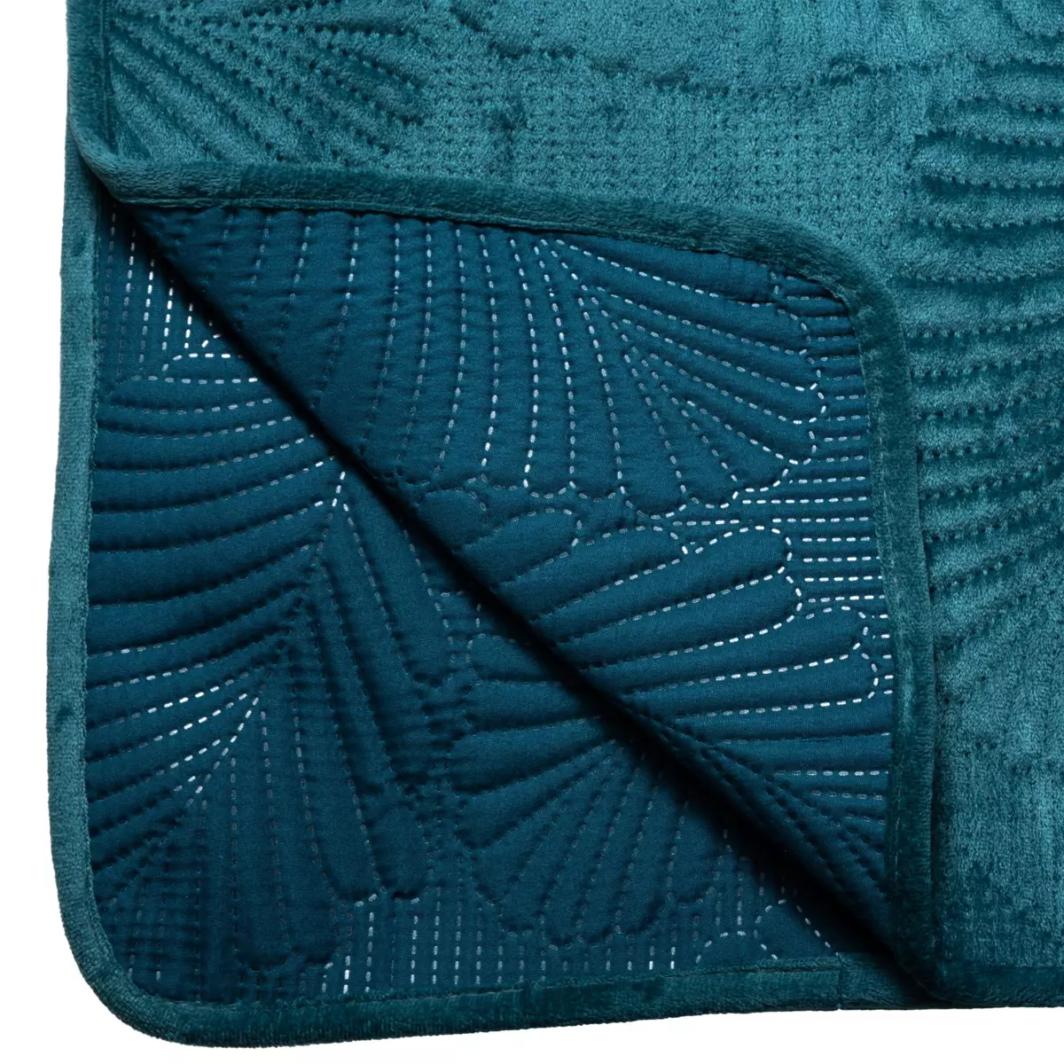 Tagesdecke (260 x 240 cm) Feuilles Petrolblau 4