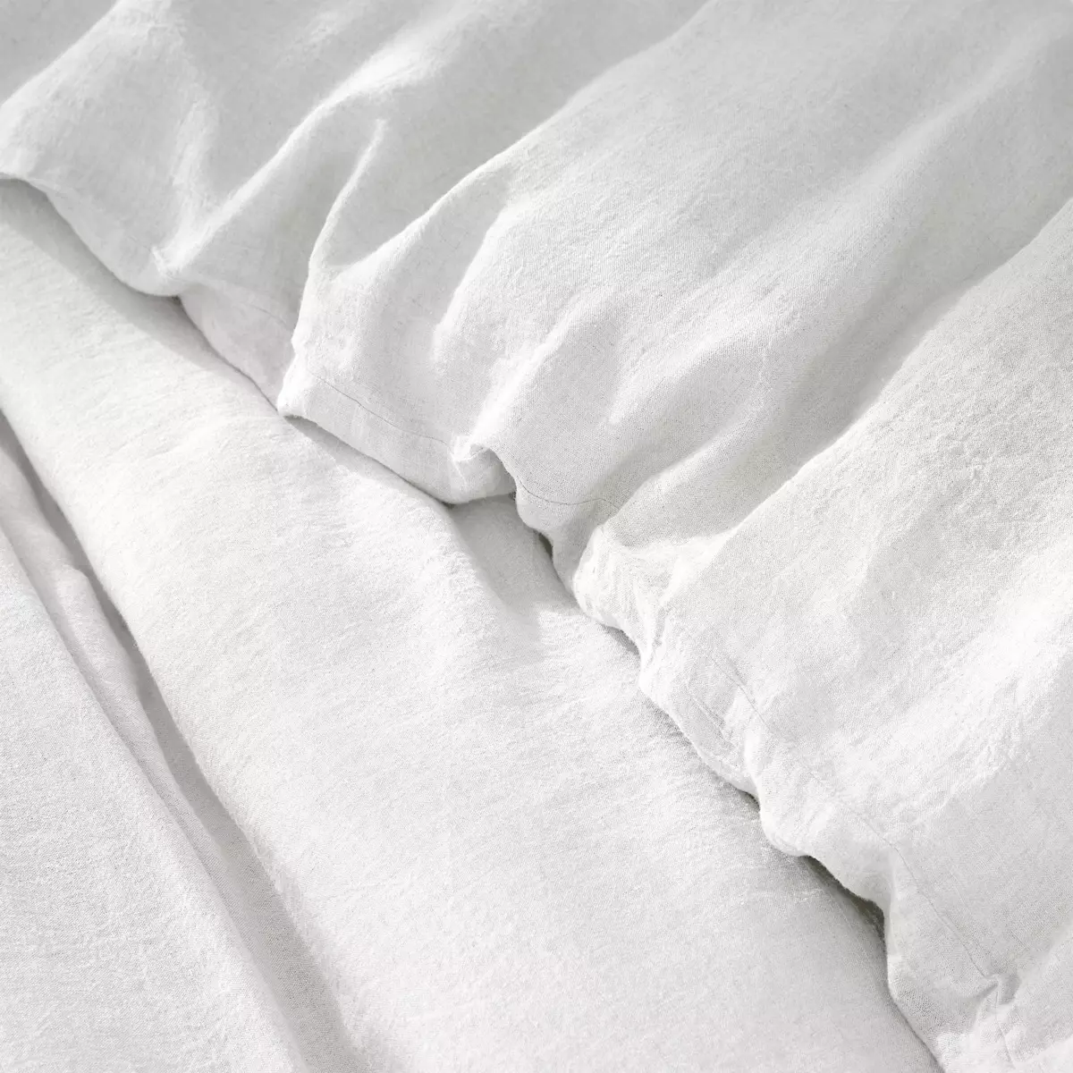 Housse de couette lin lavé (260 cm) Louise Blanche 3