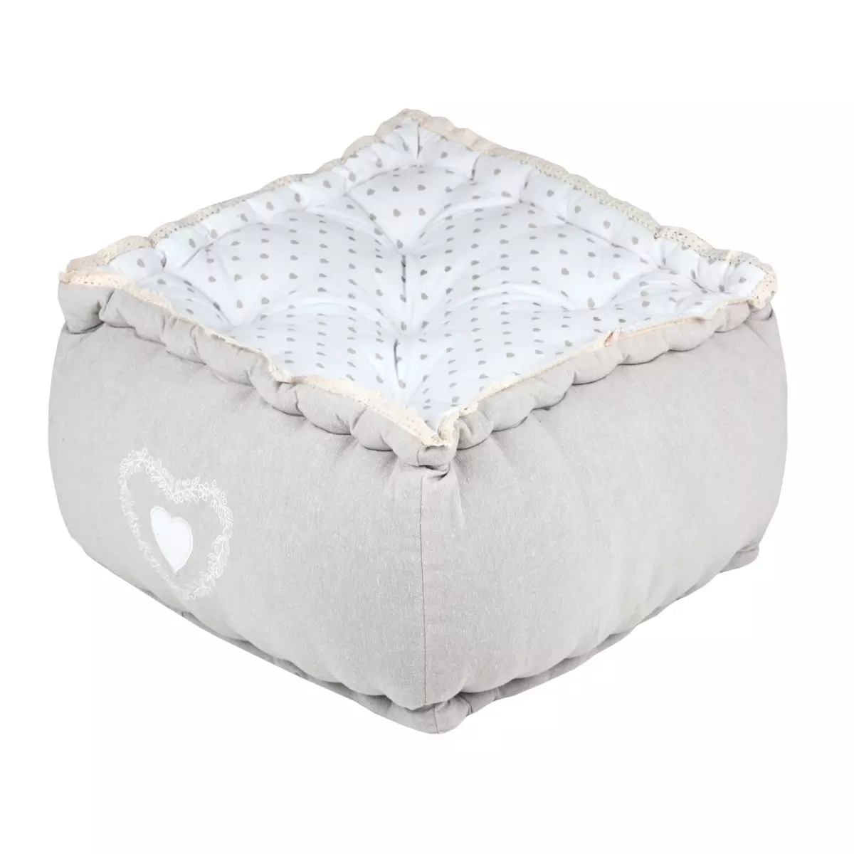 Coussin de sol grande hauteur (H30 cm) Berenice Beige 3