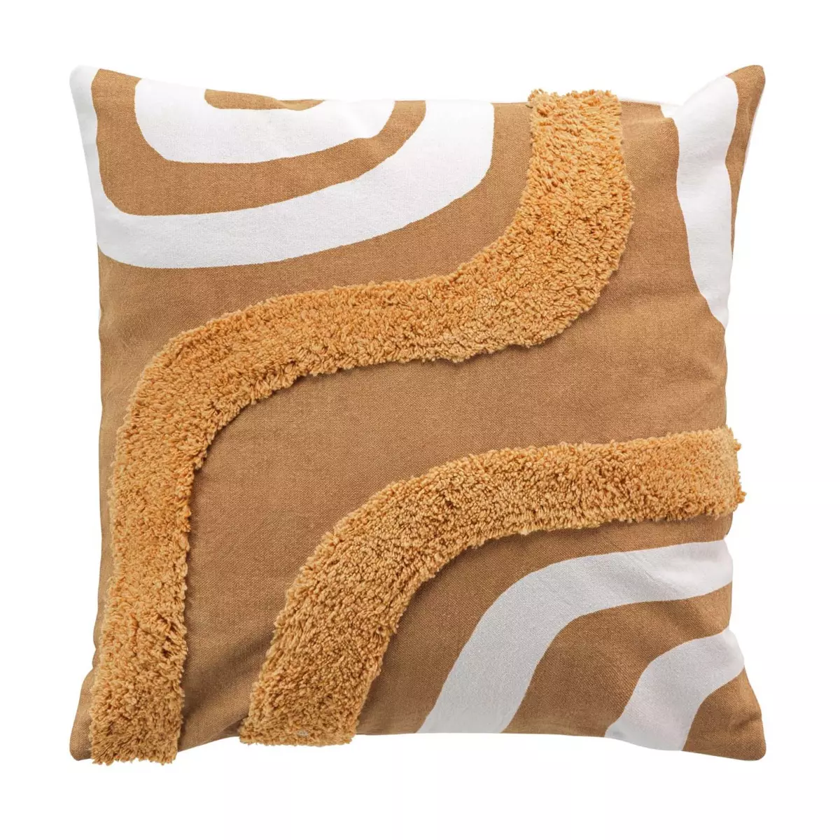 Housse de coussin carrée coton (40 cm) Mirade Camel