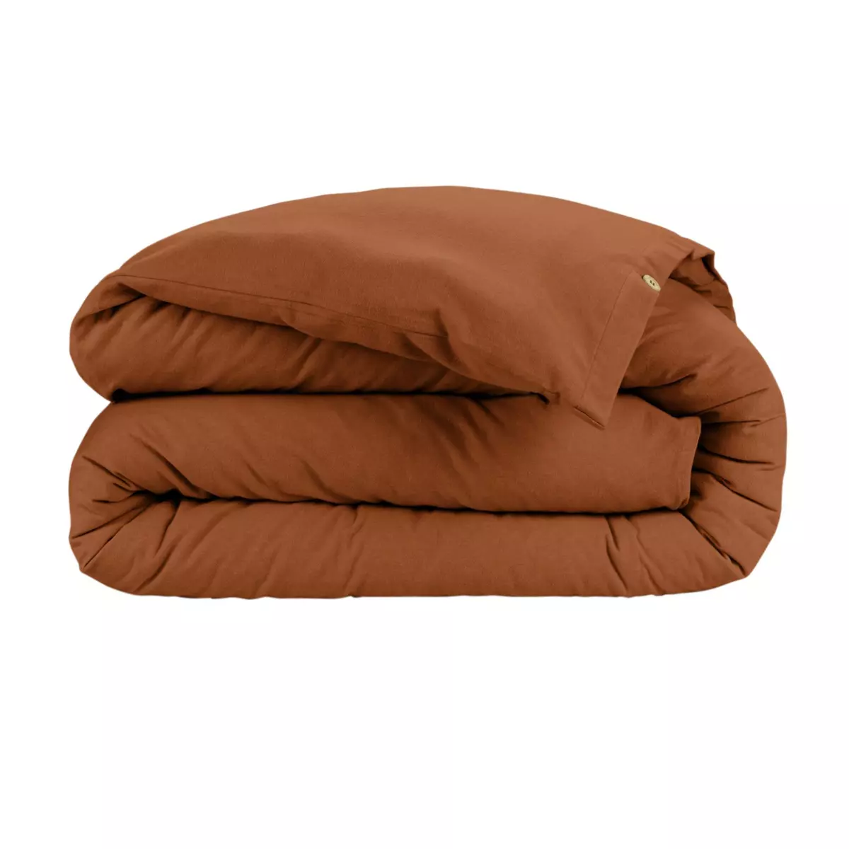 Housse de couette flanelle de coton (240 cm) Théa Terracotta 4