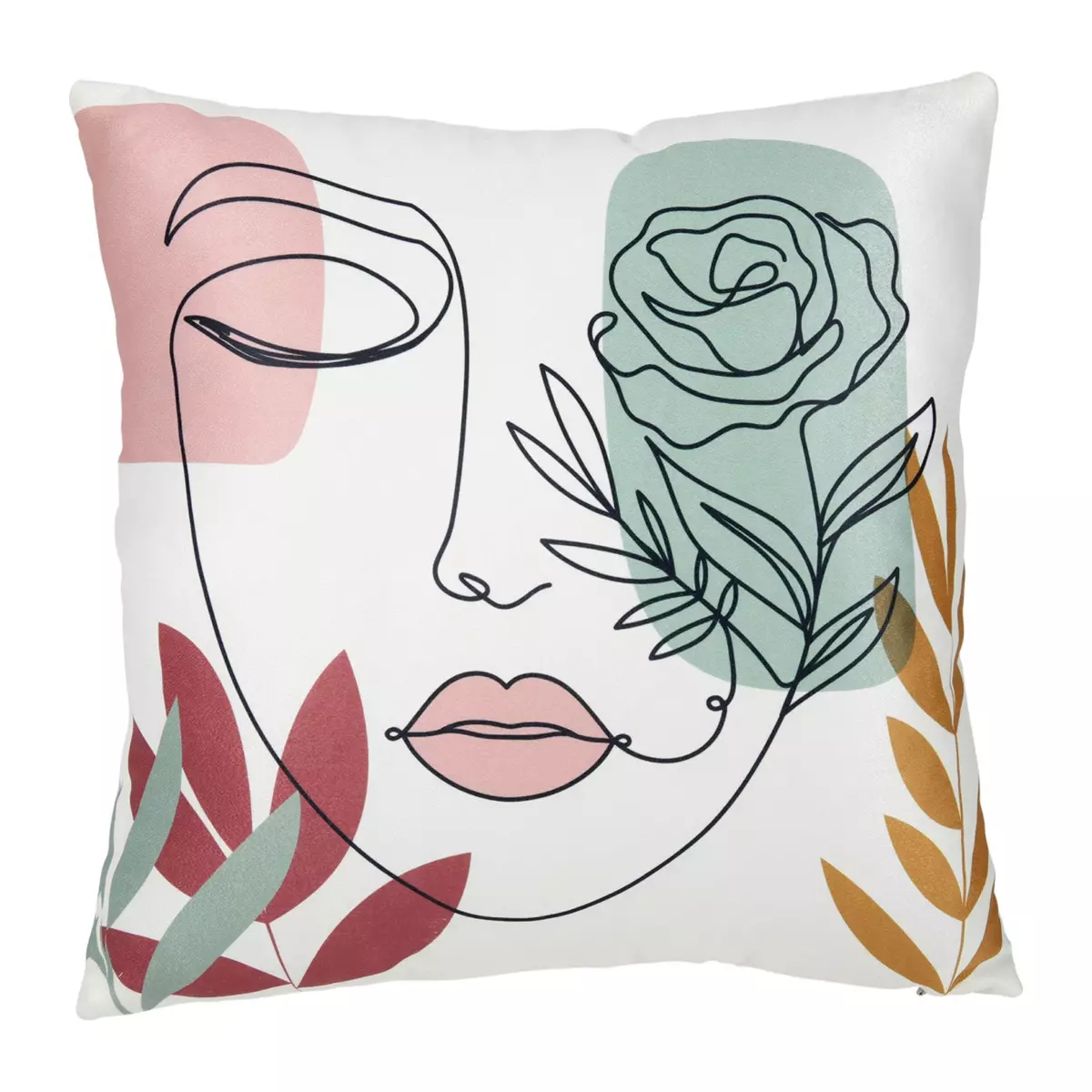 Housse de coussin carrée (40 cm) Visage Multicolore 1