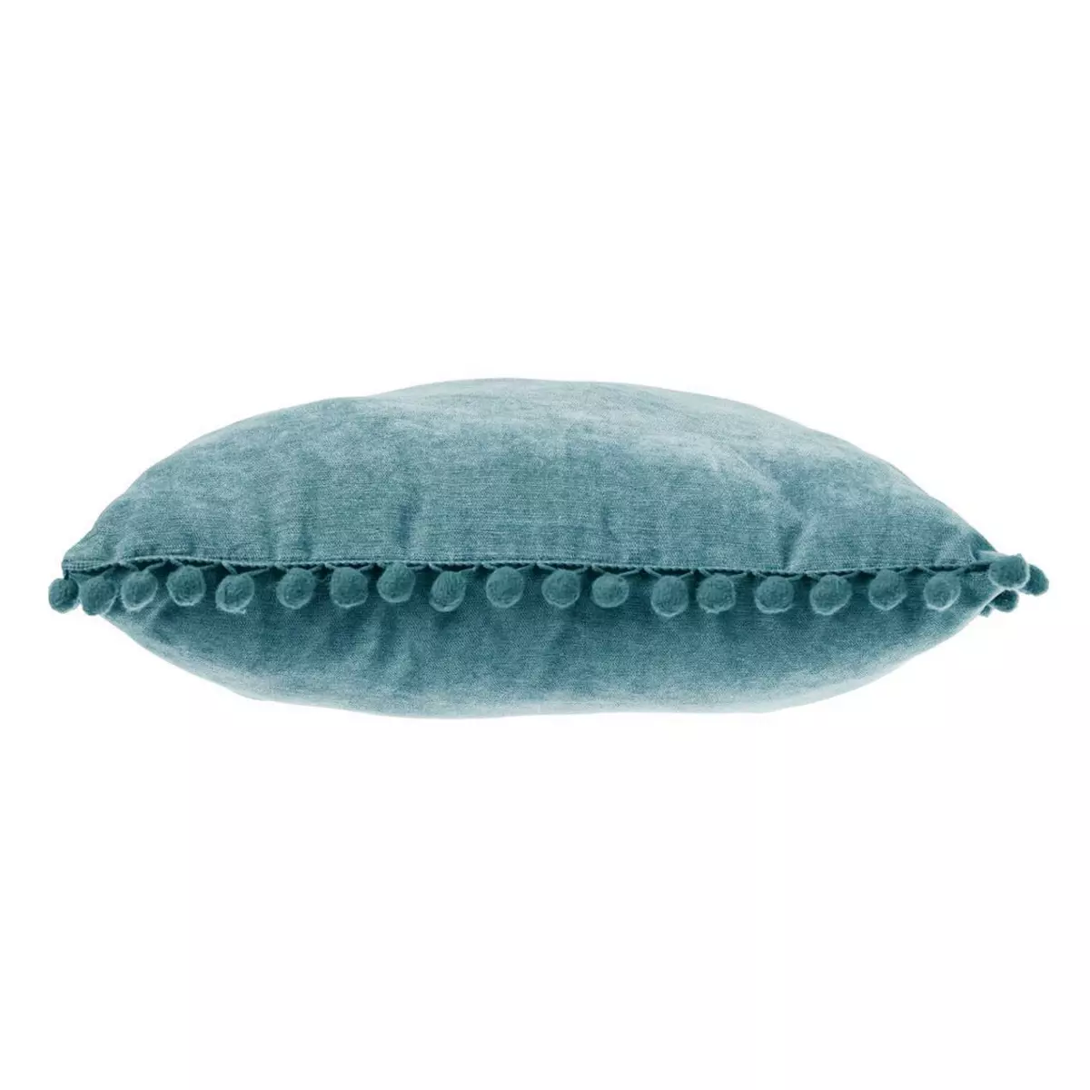 Quadratisches Kissen (40 cm) Pompons Petrol 3
