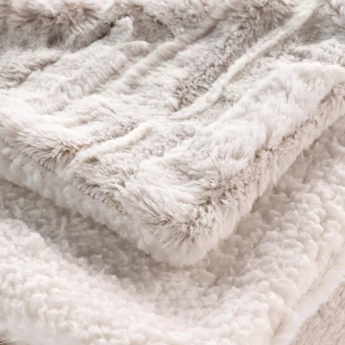 Kunstfelldecke (150 cm) Lynx Beige