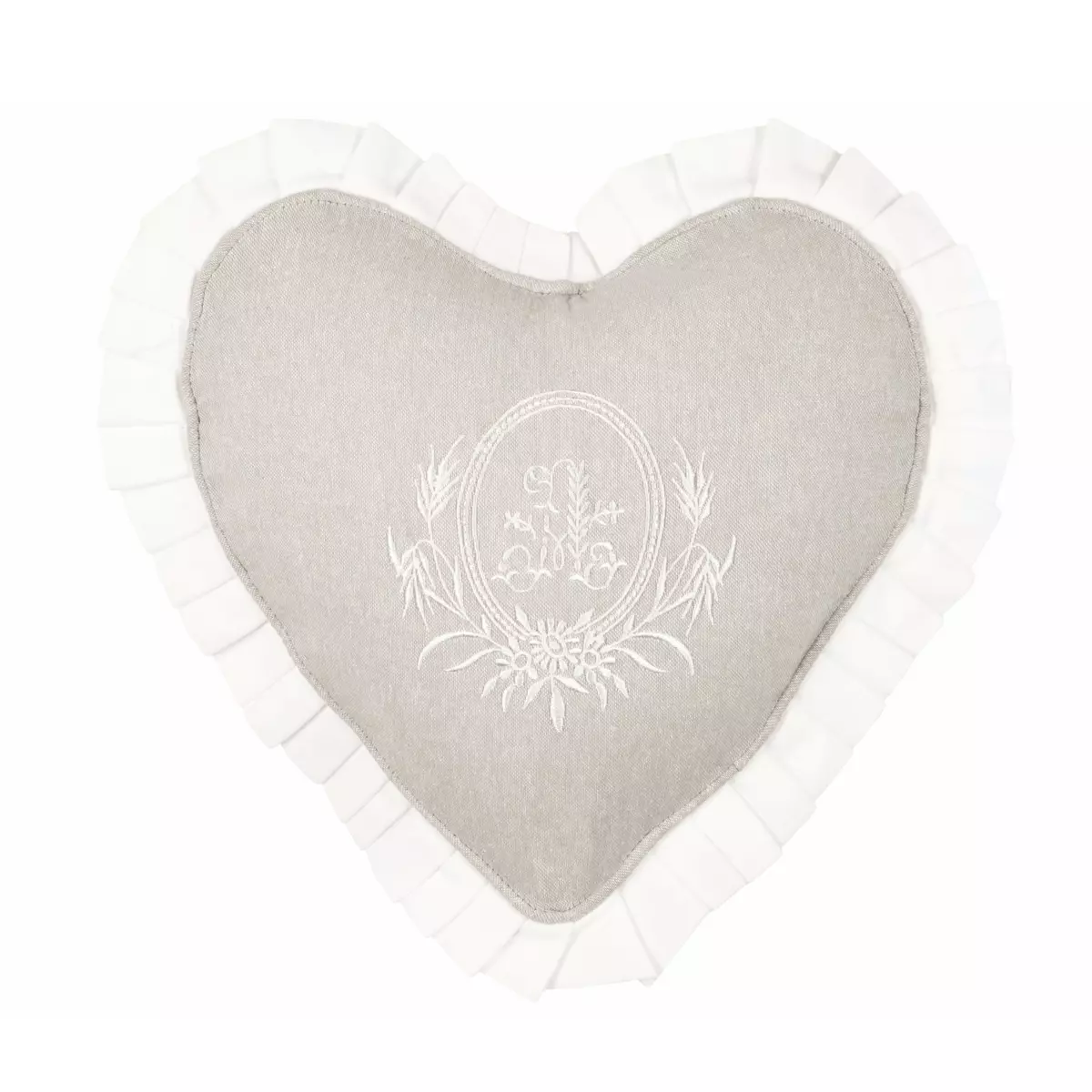 Coussin Coeur Adelaïde Beige 2