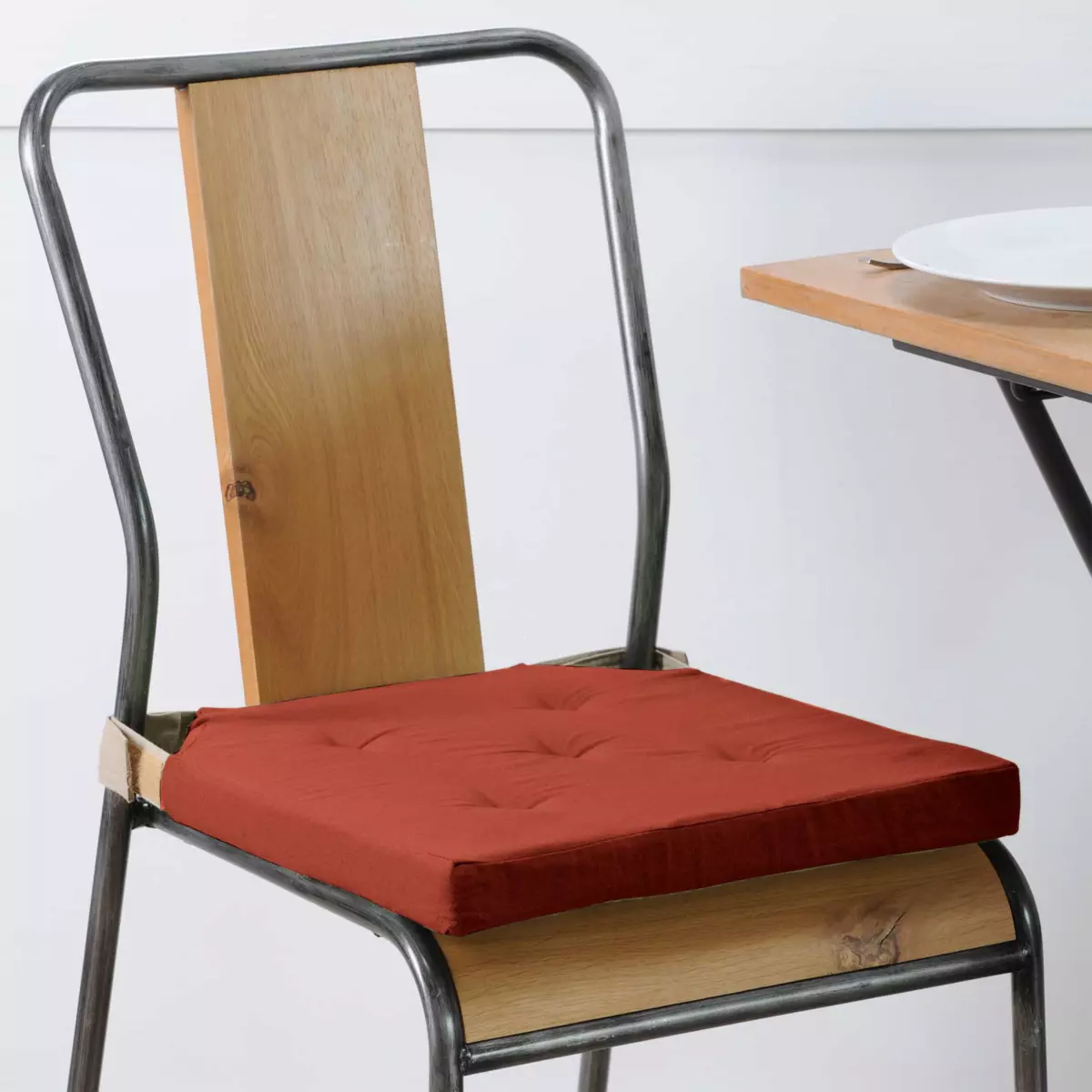 Galette de chaise scratch Duo Rouge terracotta 1