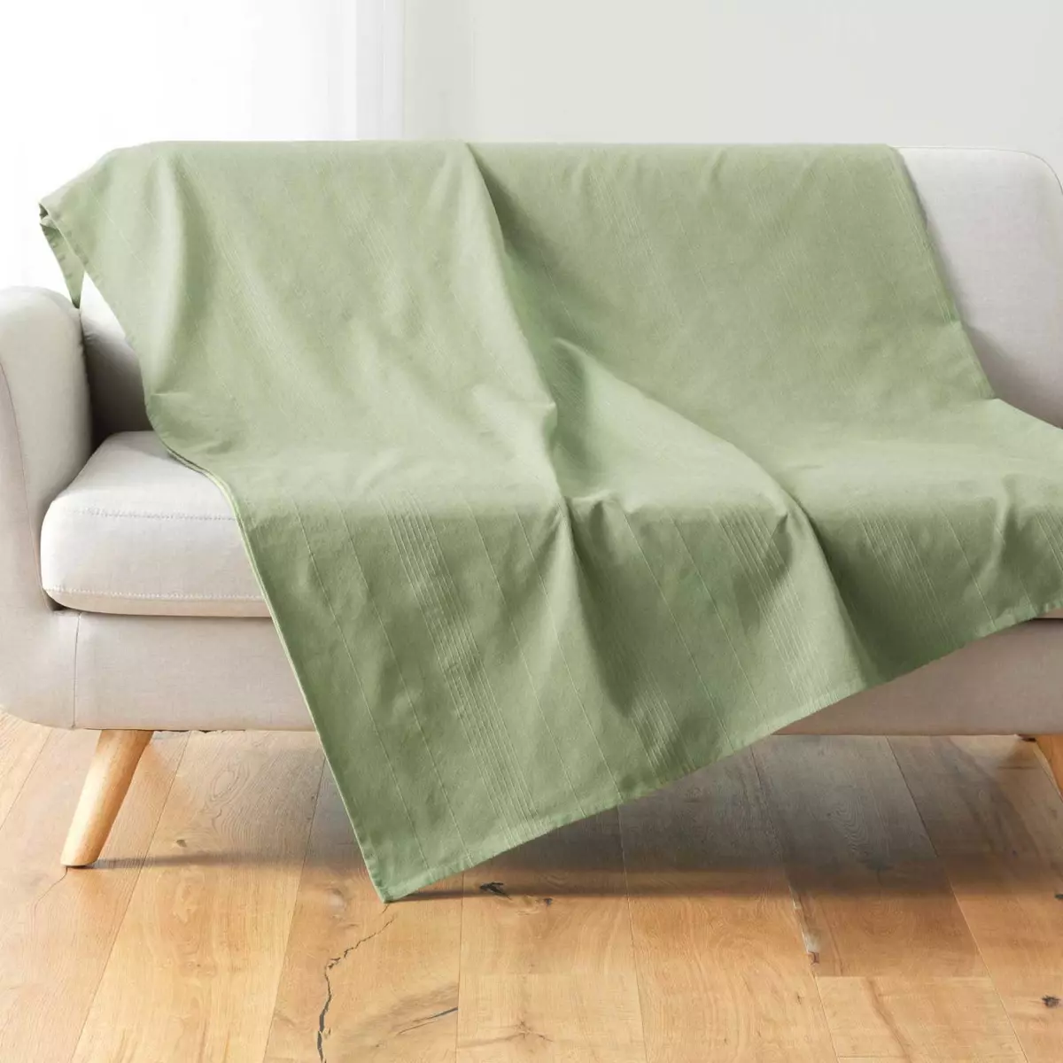 Plaid (220 cm) Lucile Vert sauge 1