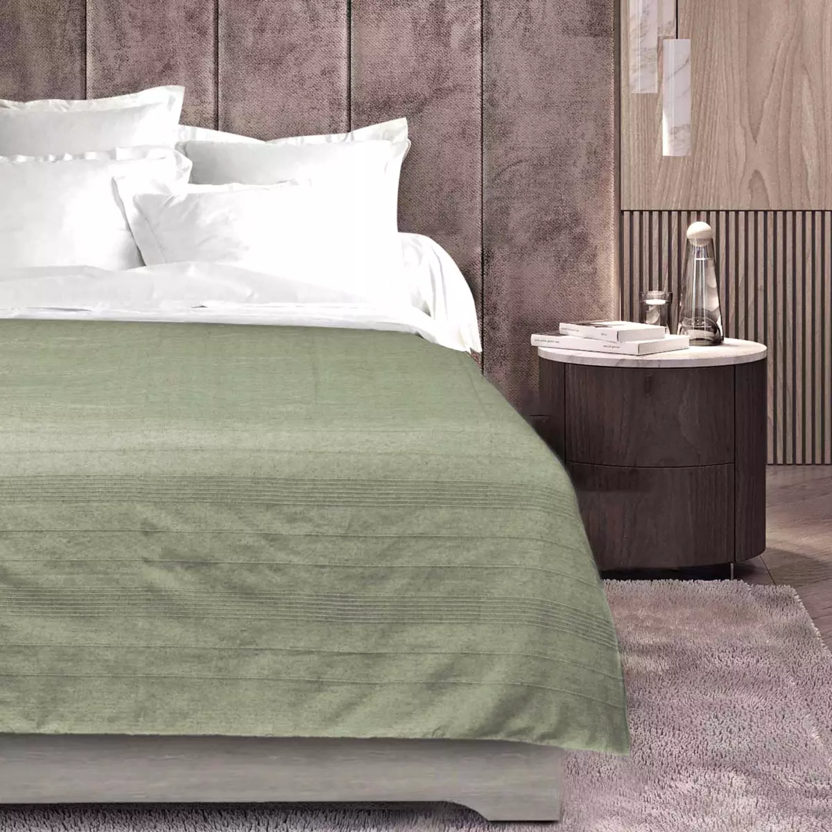 Plaid (220 cm) Lucile Vert sauge 2