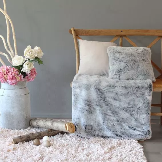 Plaid imitazione pelliccia Orso Grigio 4