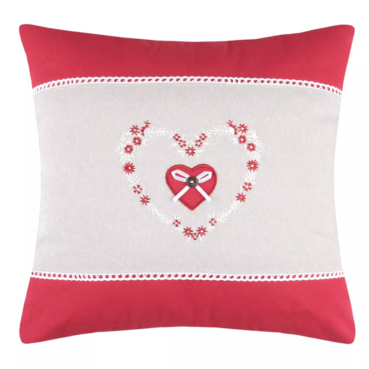 Cuscino quadrato (40 cm) Pauline Rosso 2