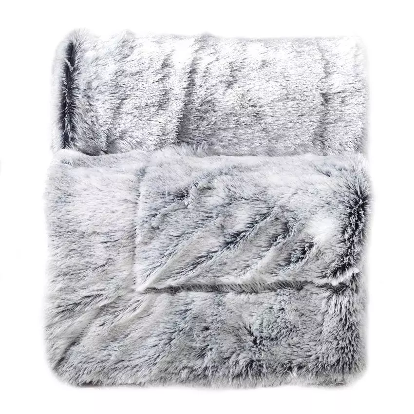 Plaid fausse fourrure (220 cm) Antartic Gris 2