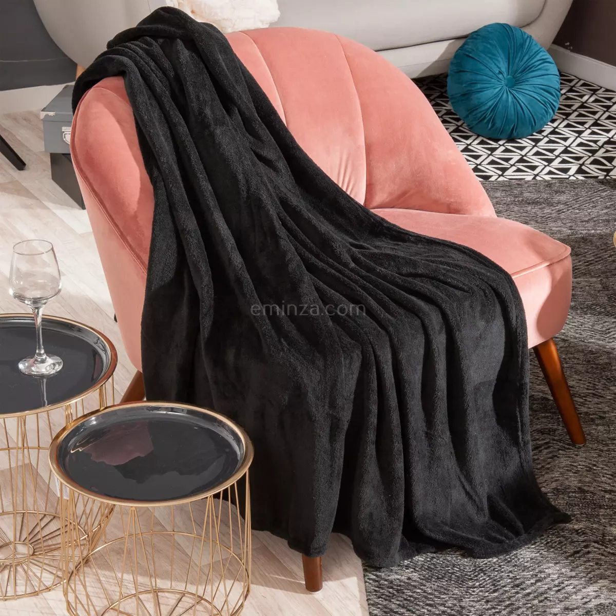 Manta suave (180 cm) Ternura Negro 1