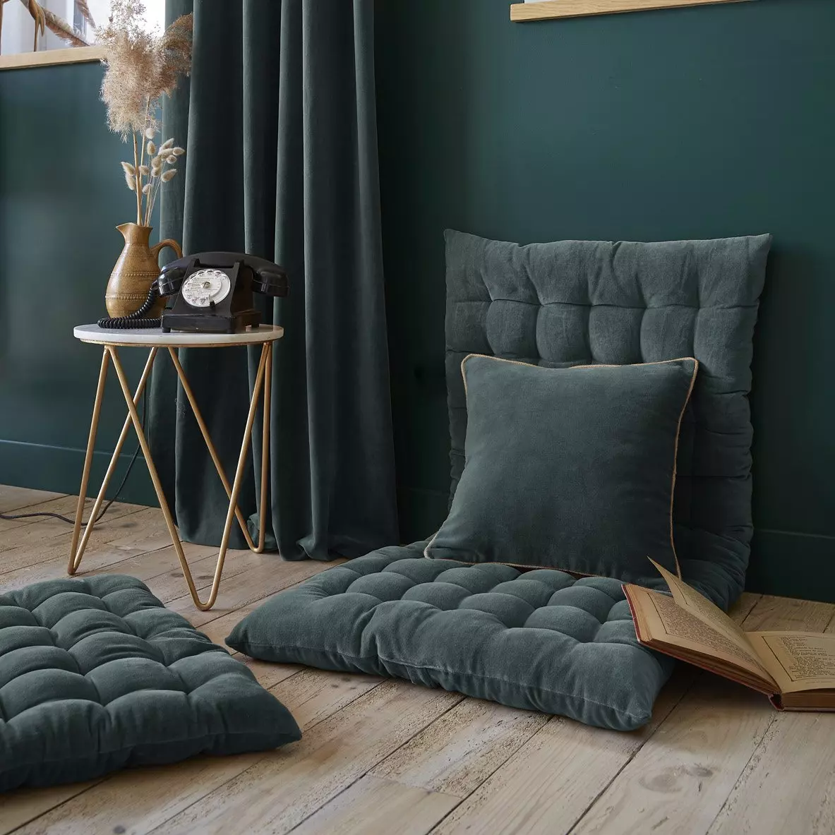 Bomuldsmåtte i fløjl (60 x 120 cm) César Skifergrå