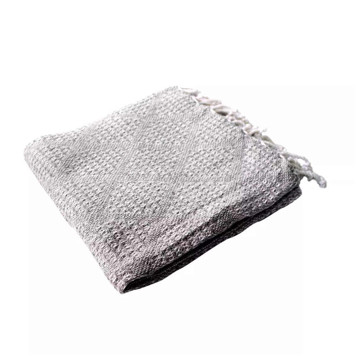 Plaid coton recyclé (160 cm) Dune Gris clair 2