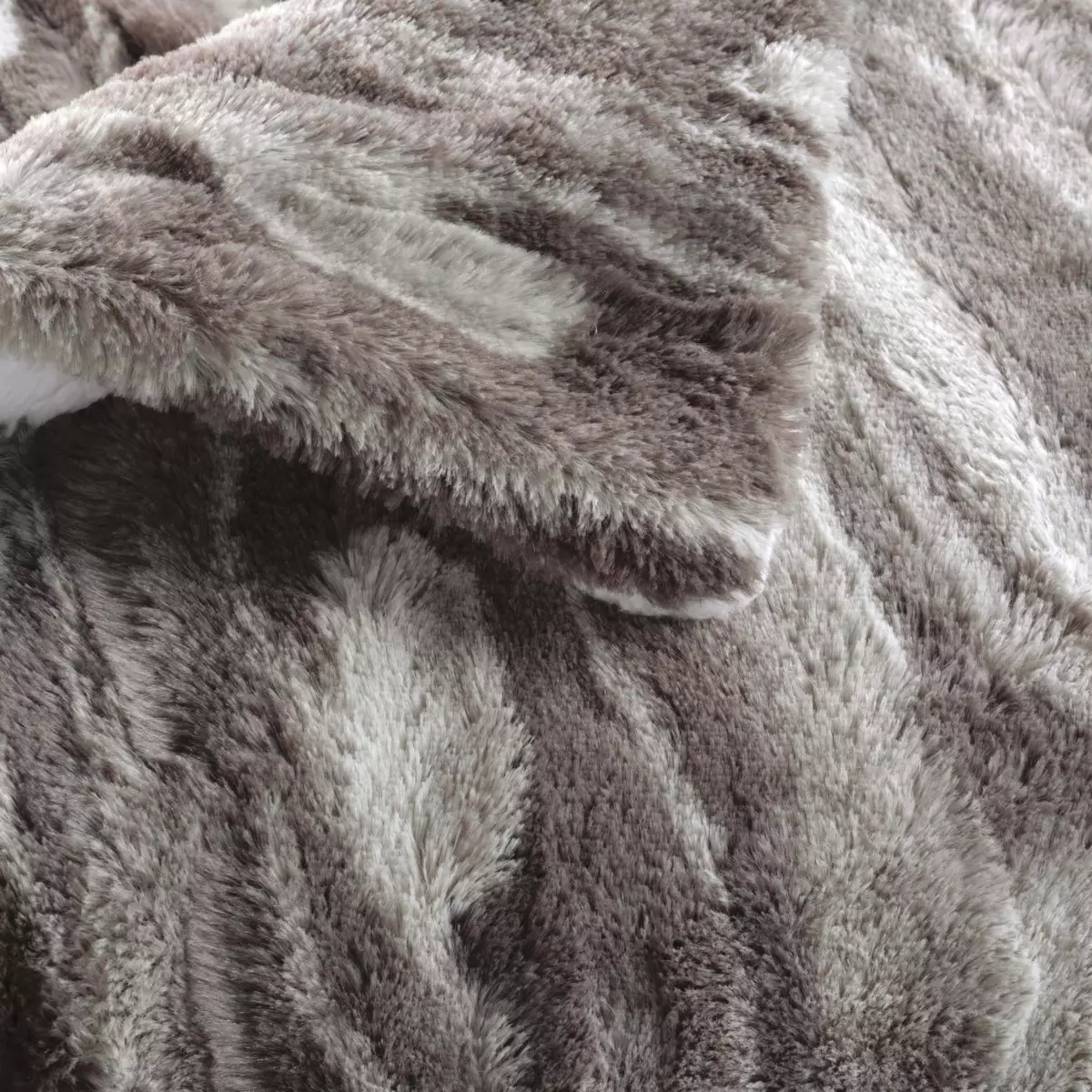 Kunstfelldecke (150 cm) Caribou Taupe 2