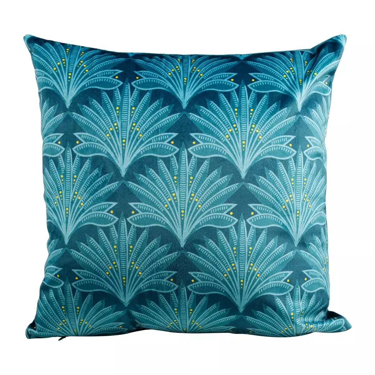 Housse de coussin carrée (40 cm) Paon Bleue 1