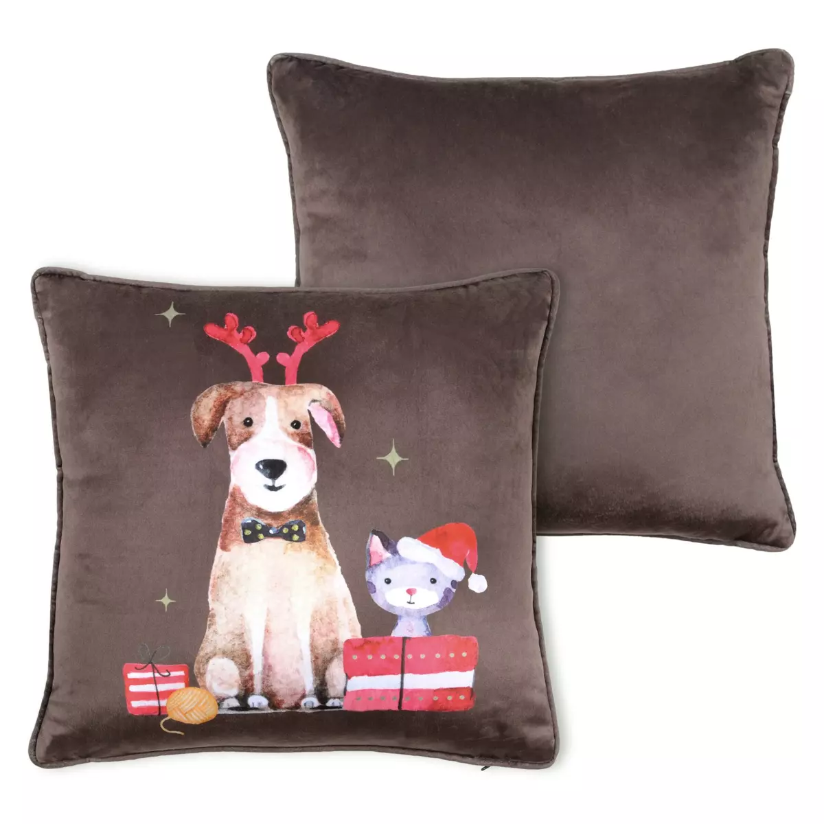 Cuscino (40 cm) Joyeux Marrone cioccolato 3