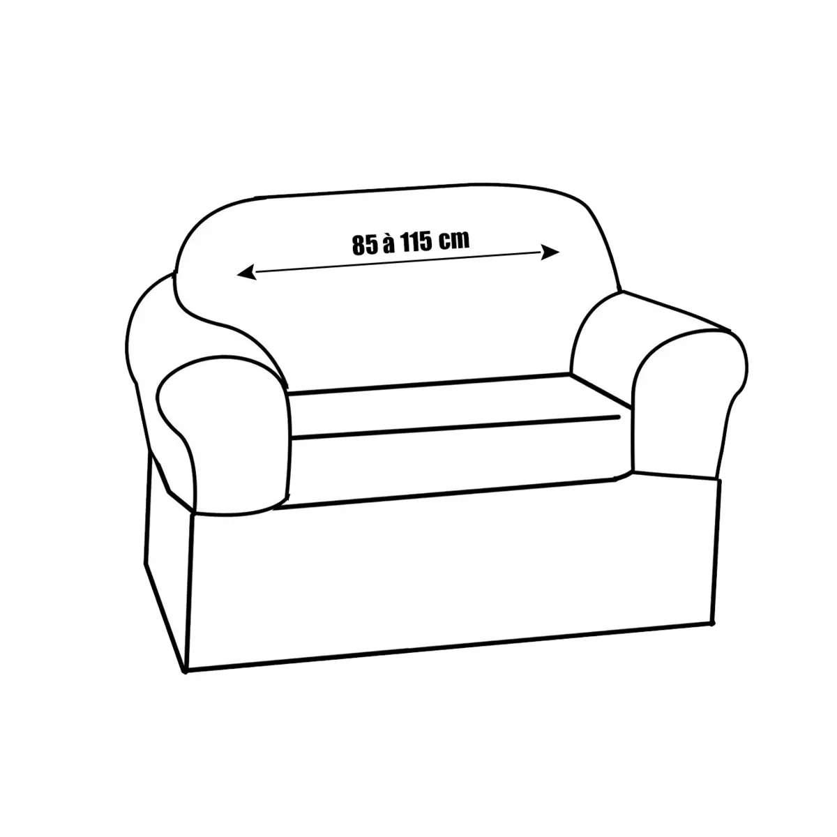 Housse de fauteuil extensible Prisca Noir ébène 5