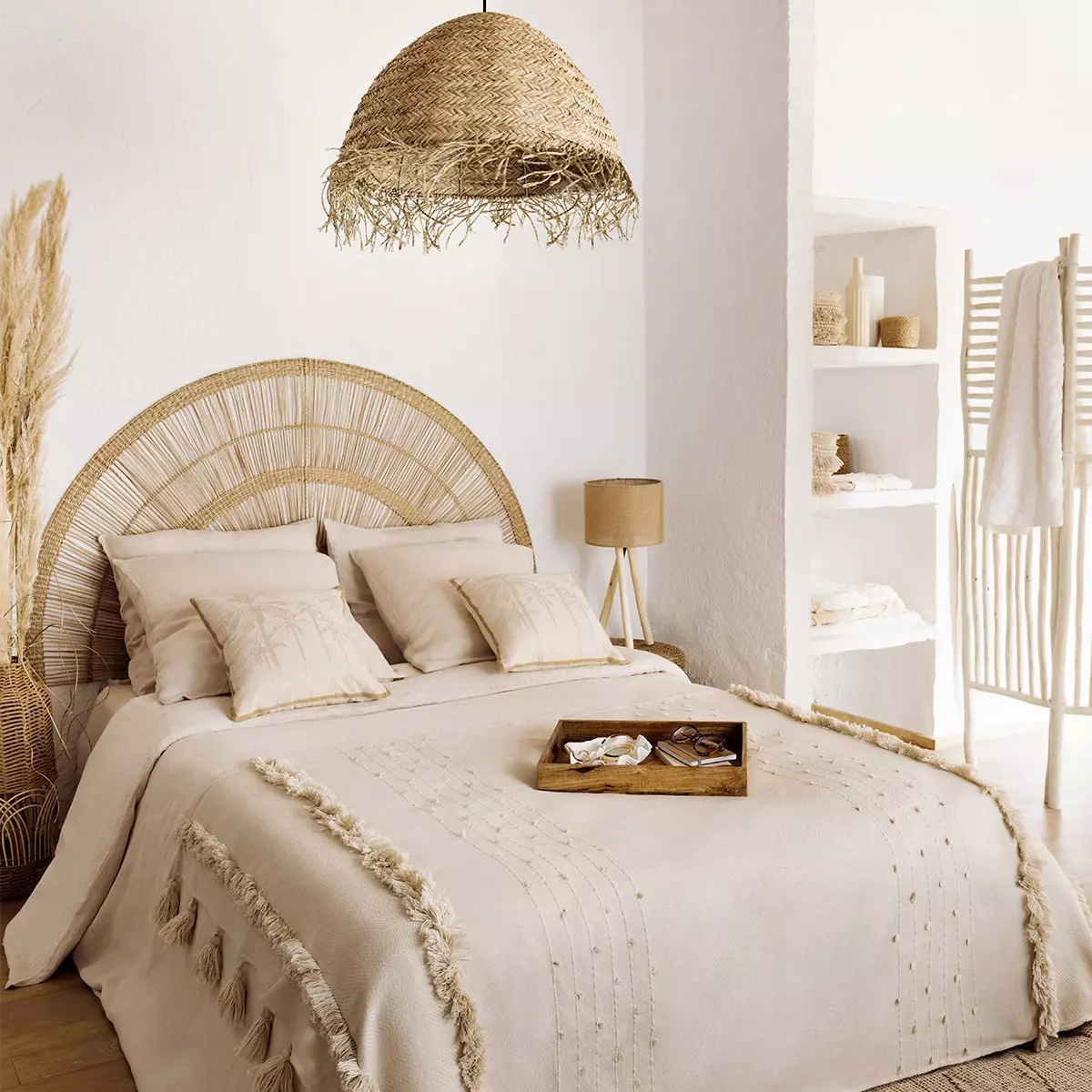 Colcha poliester reciclado (130 x 180 cm) Row Crudo 1