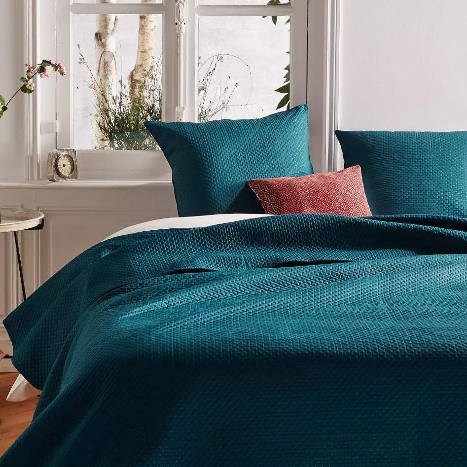 Colcha y fundas para almohadones (240 x 260 cm) Dolce Azul trullo 1