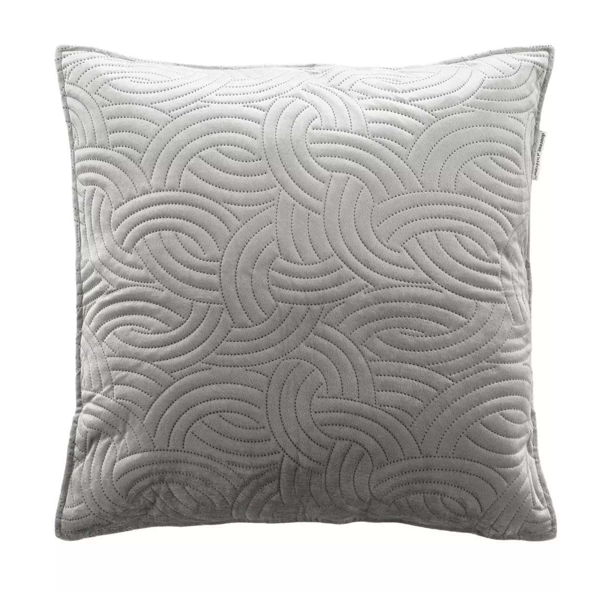 Housse de coussin carrée velours (60 cm) Solange Grise