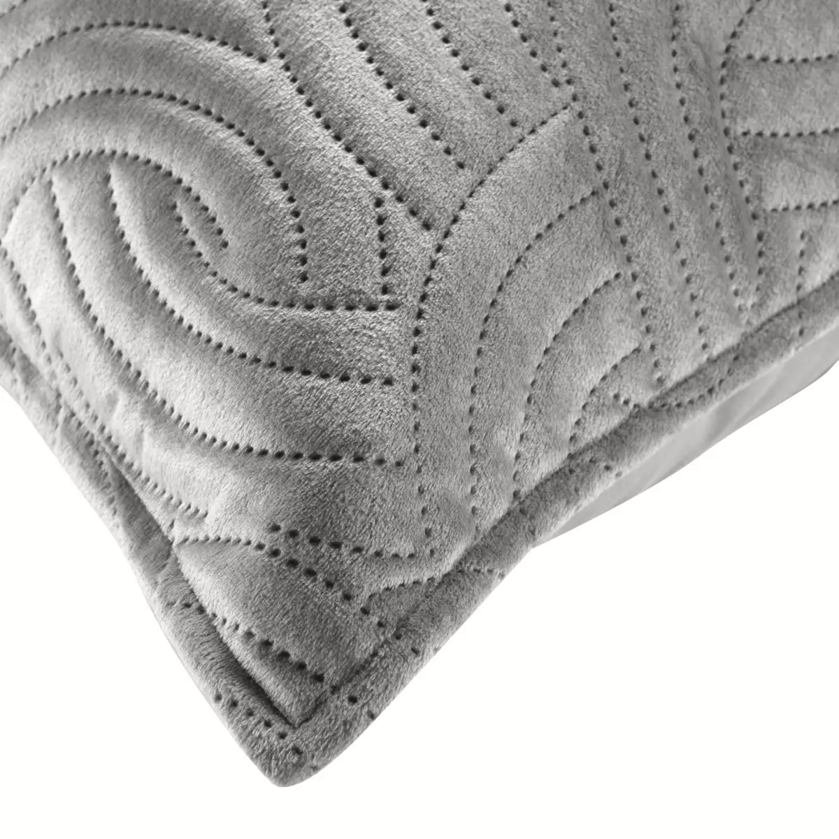 Housse de coussin carrée velours (60 cm) Solange Grise