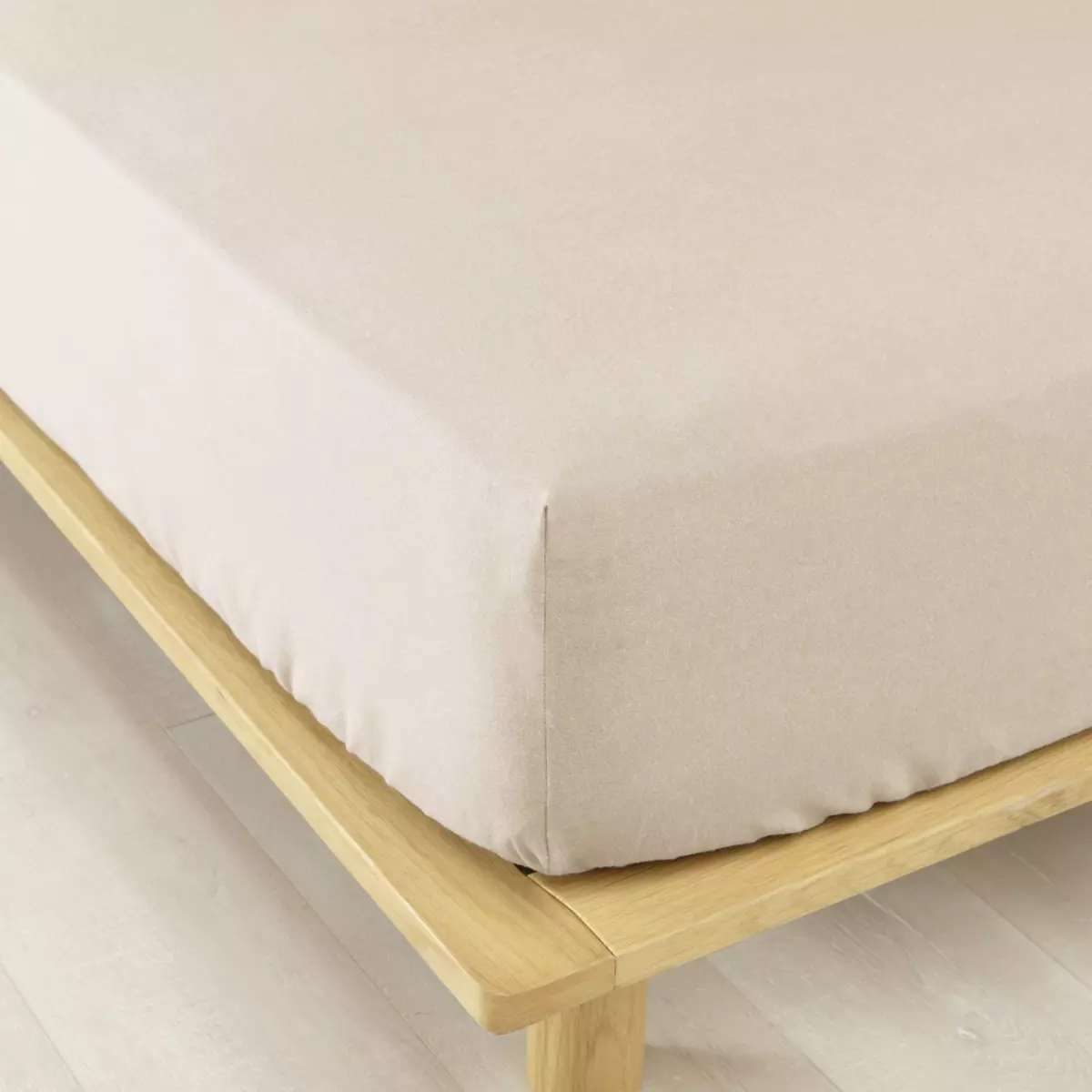Flanell Spannbettlaken (160 cm) Théa Beige 1