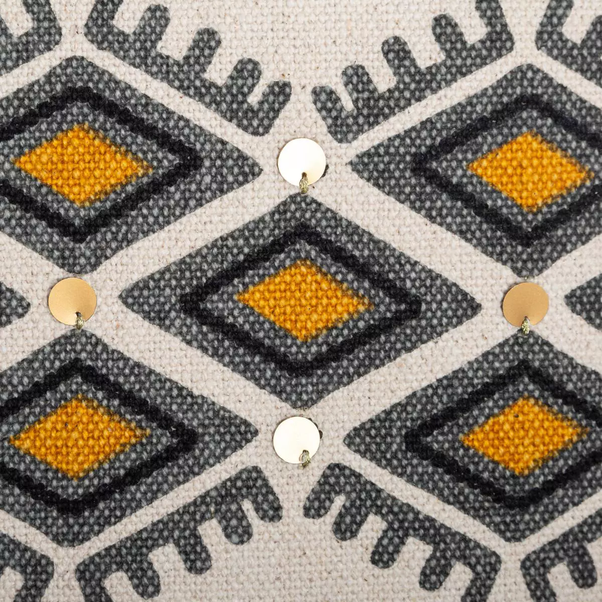 Housse de coussin carrée (40 cm) Azteq Pampil Ecru 3