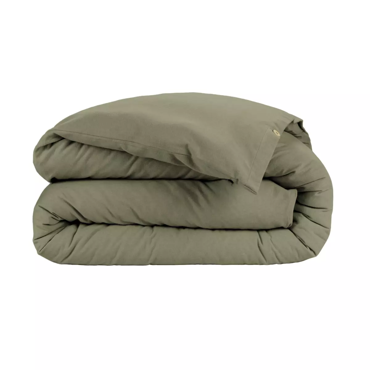 Housse de couette flanelle de coton (240 cm) Théa Vert romarin 4