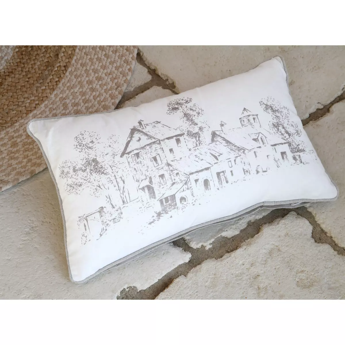 Cojín rectangular en algodón (50 cm) Sophie Crudo 1