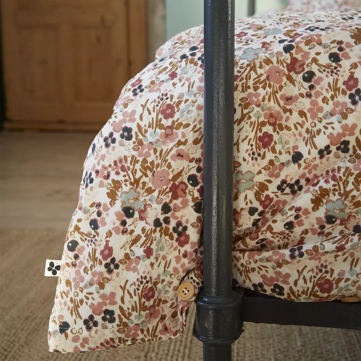 Bettbezug aus Baumwoll-Gaze (140 cm) Capucine Mehrfarbig 5