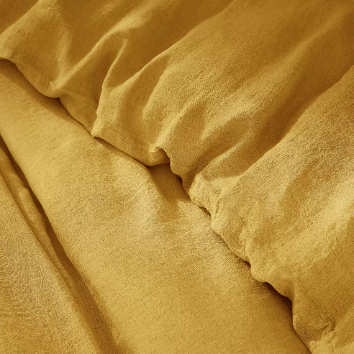 Housse de couette lin lavé (240 cm) Louise Jaune moutarde 3