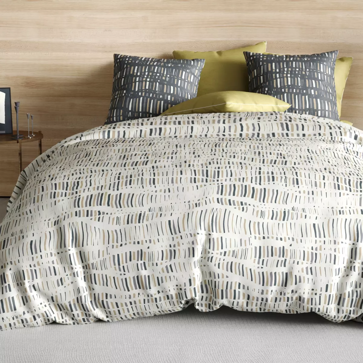 Funda Nórdica y dos fundas para almohada en algodón (240 cm) Flava Gris 1