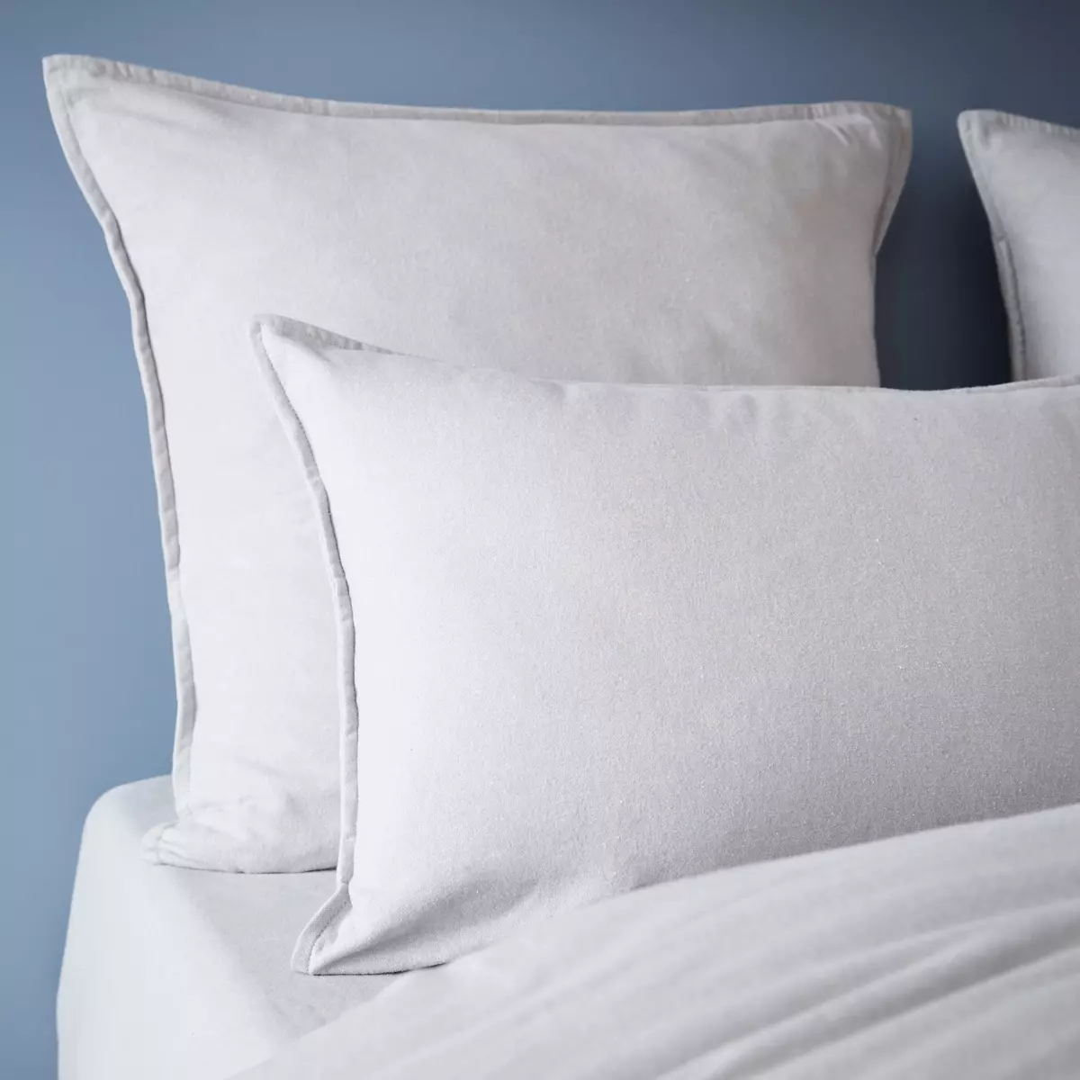 Federa quadrata flanella di cotone (63 cm) Théa Grigio chiaro 3