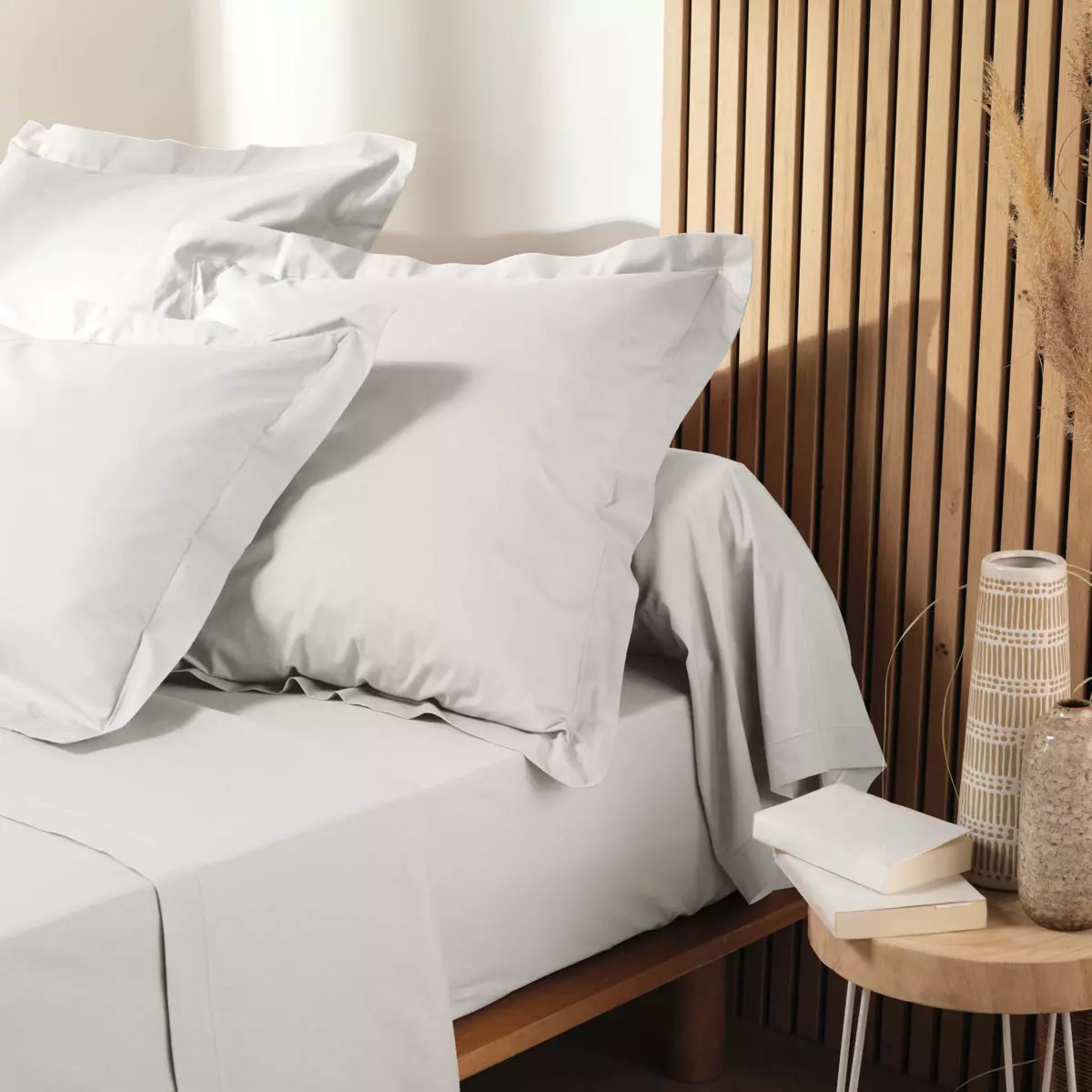 Taie d'oreiller carrée coton bio (63 cm) Biolina Blanche 2