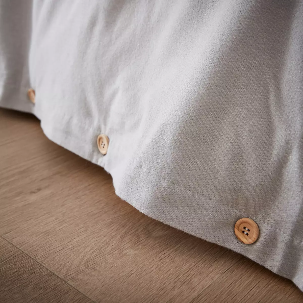 Housse de couette flanelle de coton (200 cm) Théa Gris clair 4