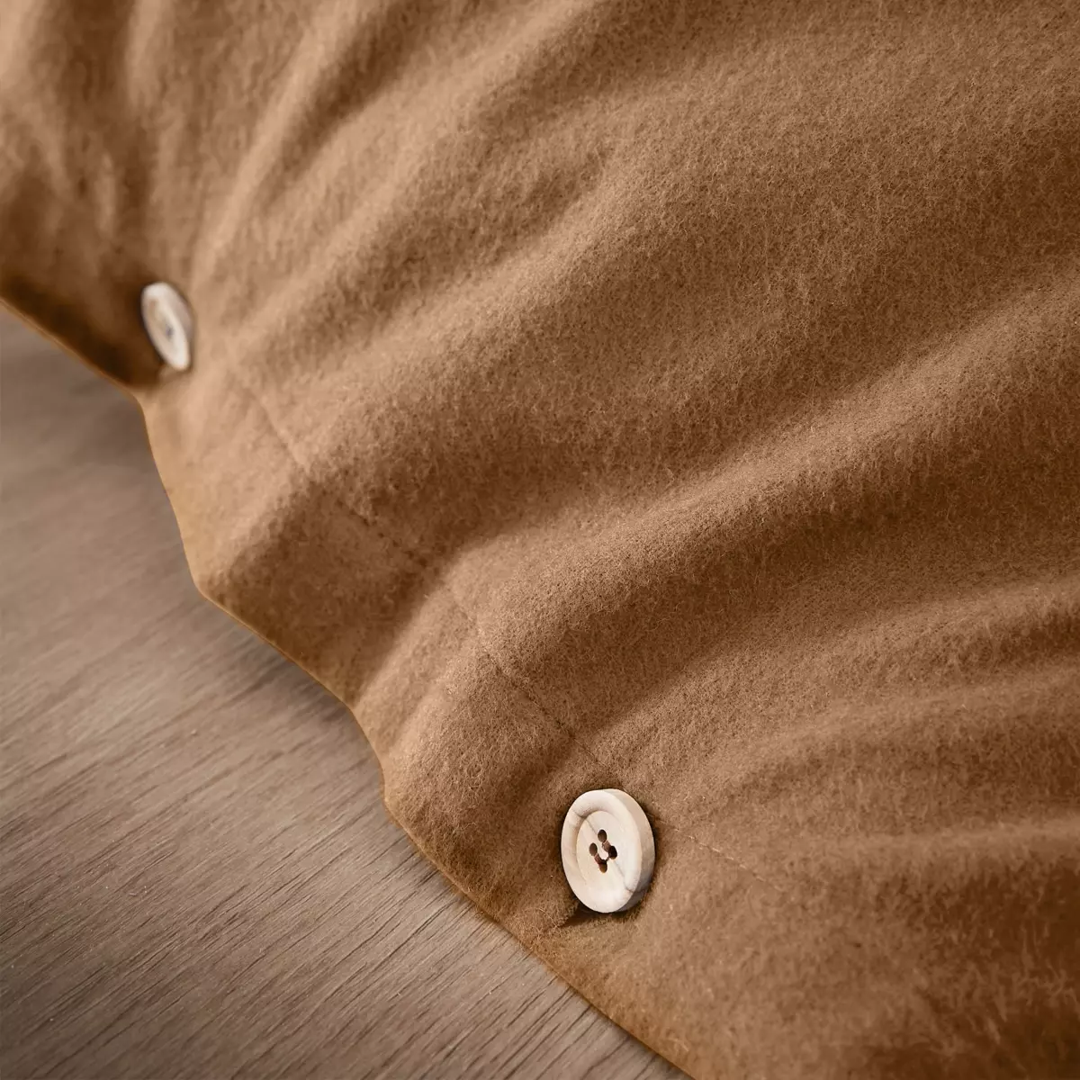 Housse de couette flanelle de coton (140 cm) Théa Camel 3