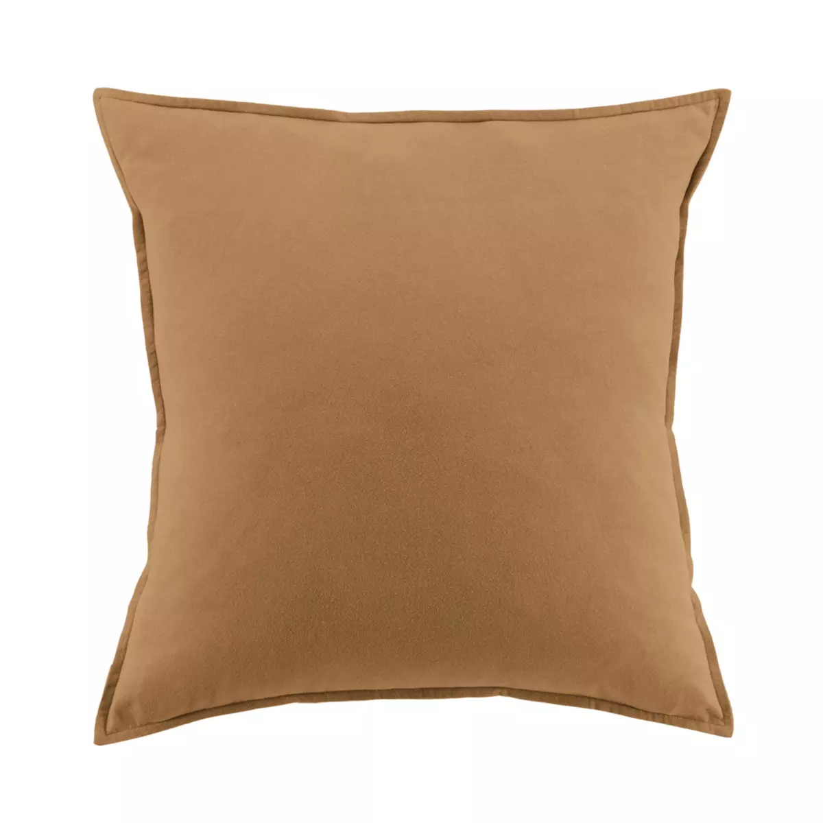 Quadratischer Kopfkissenbezug aus Flanell (63 cm) Théa Camel 1