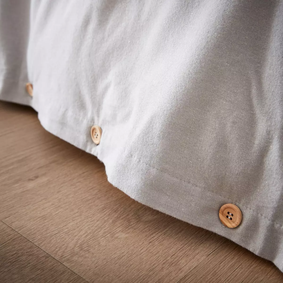 Housse de couette flanelle de coton (140 cm) Théa Gris clair 4