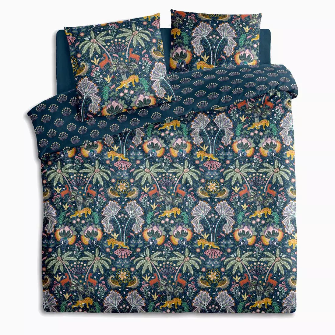 Housse de couette et deux taies coton (240 cm) Sonador Bleue 2